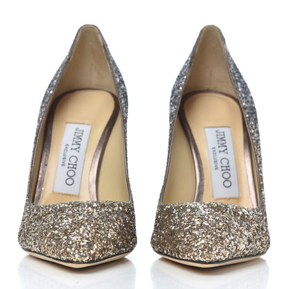 Jimmy Choo Coarse Glitter Romy 100 Pumps 34 Antique Gold 2 of 10