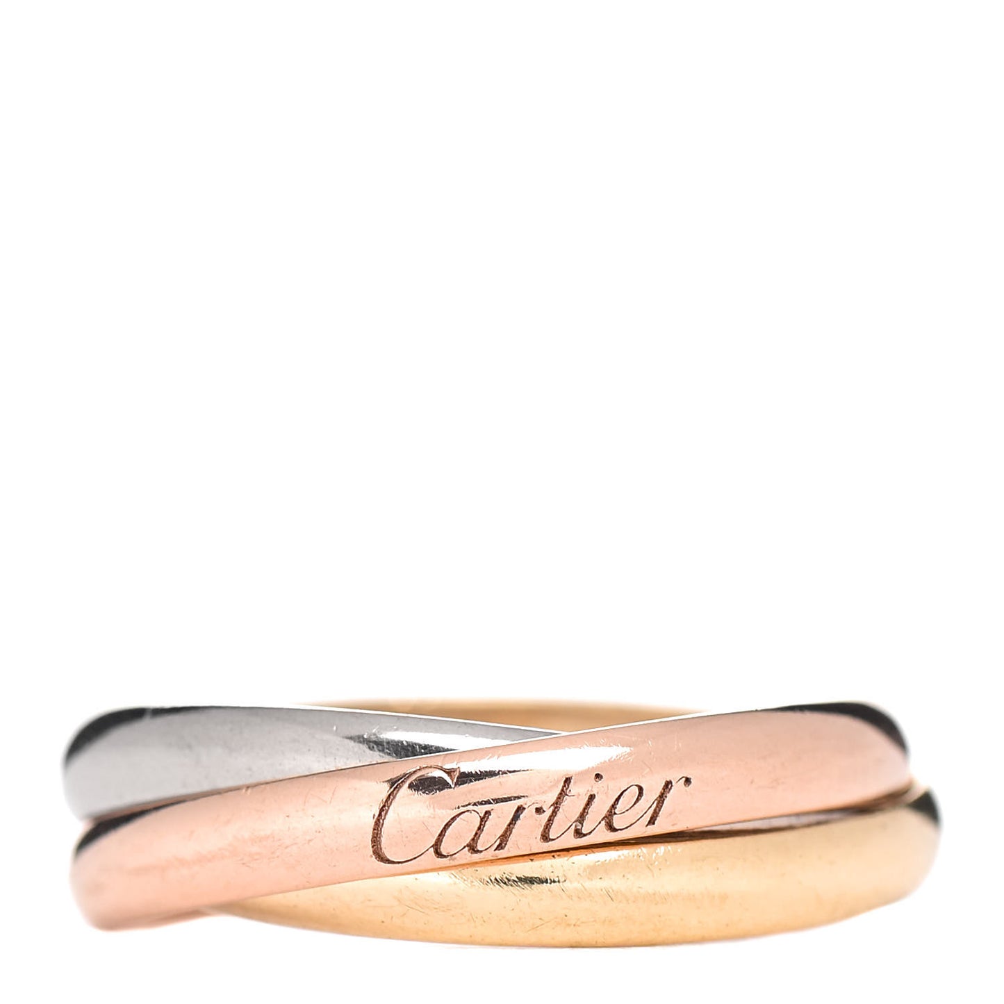 18K Pink Yellow White Gold Small Trinity Ring 56 7.5