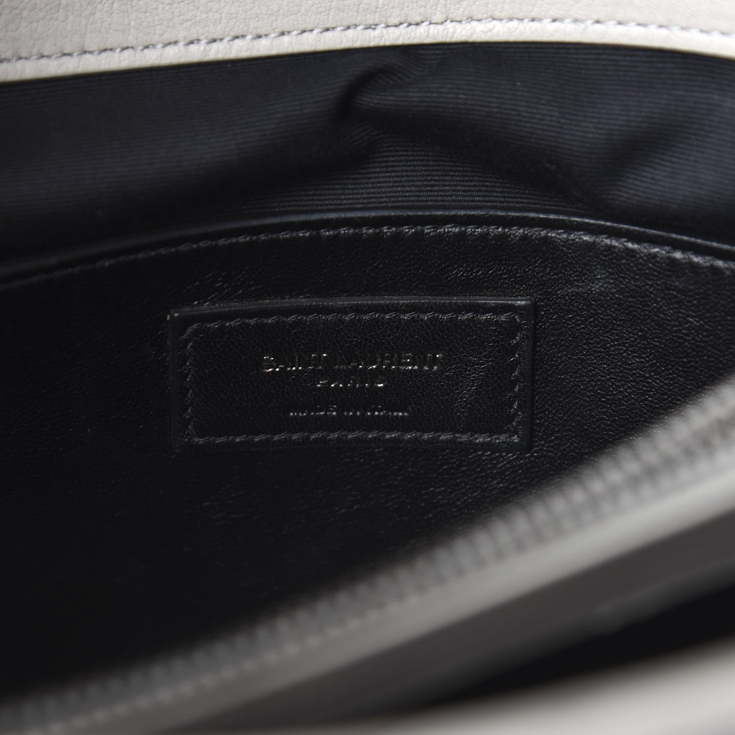 Saint Laurent Sheepskin Matelasse Chevron Monogram Large College Satchel Light Grey 6 of 11