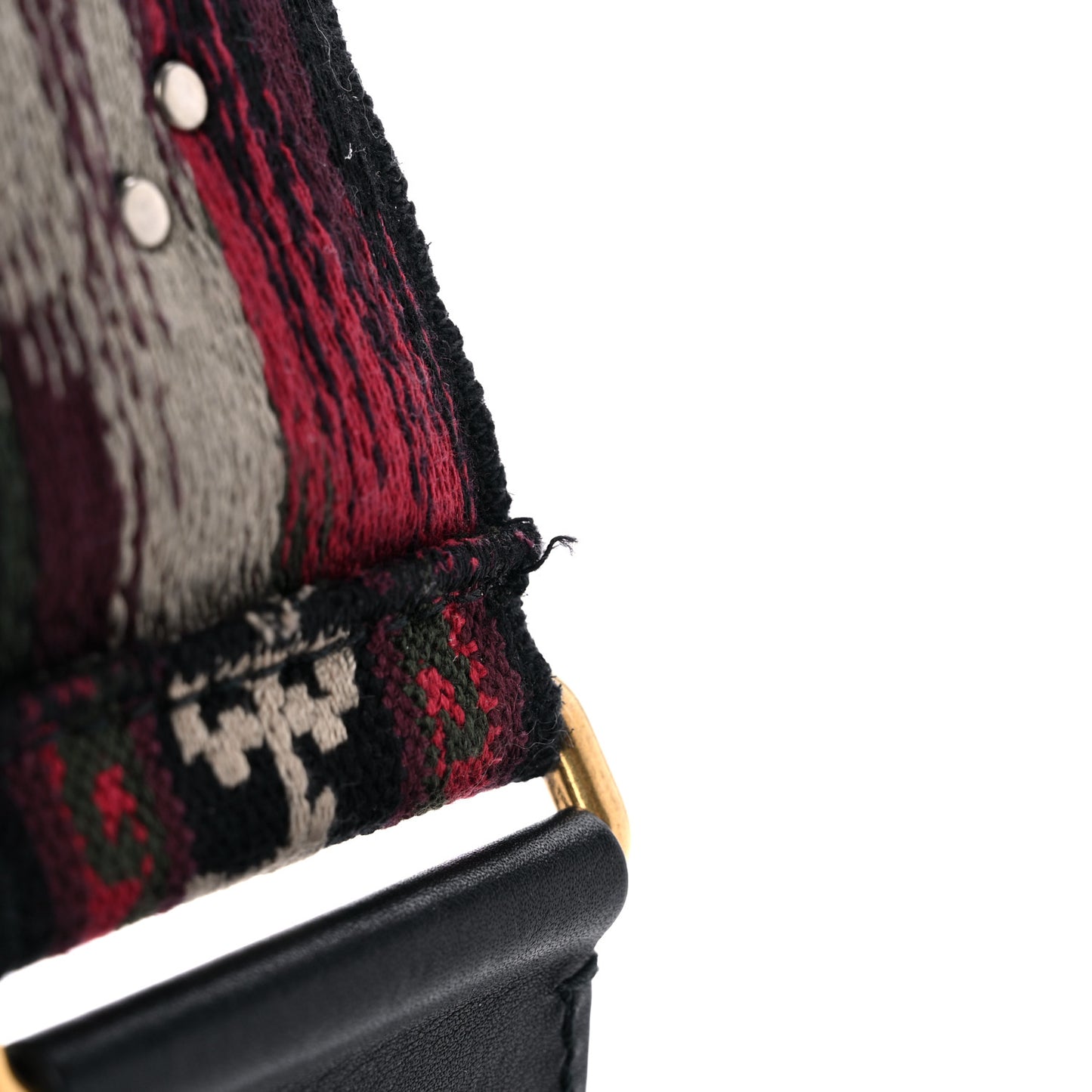 Canvas Embroidered Studded Bohemian Shoulder Strap Red