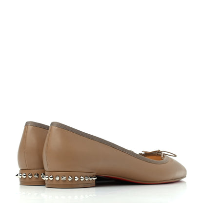 Christian Louboutin Nappa Spiked Hall Flats 40.5 Nude 3 of 4