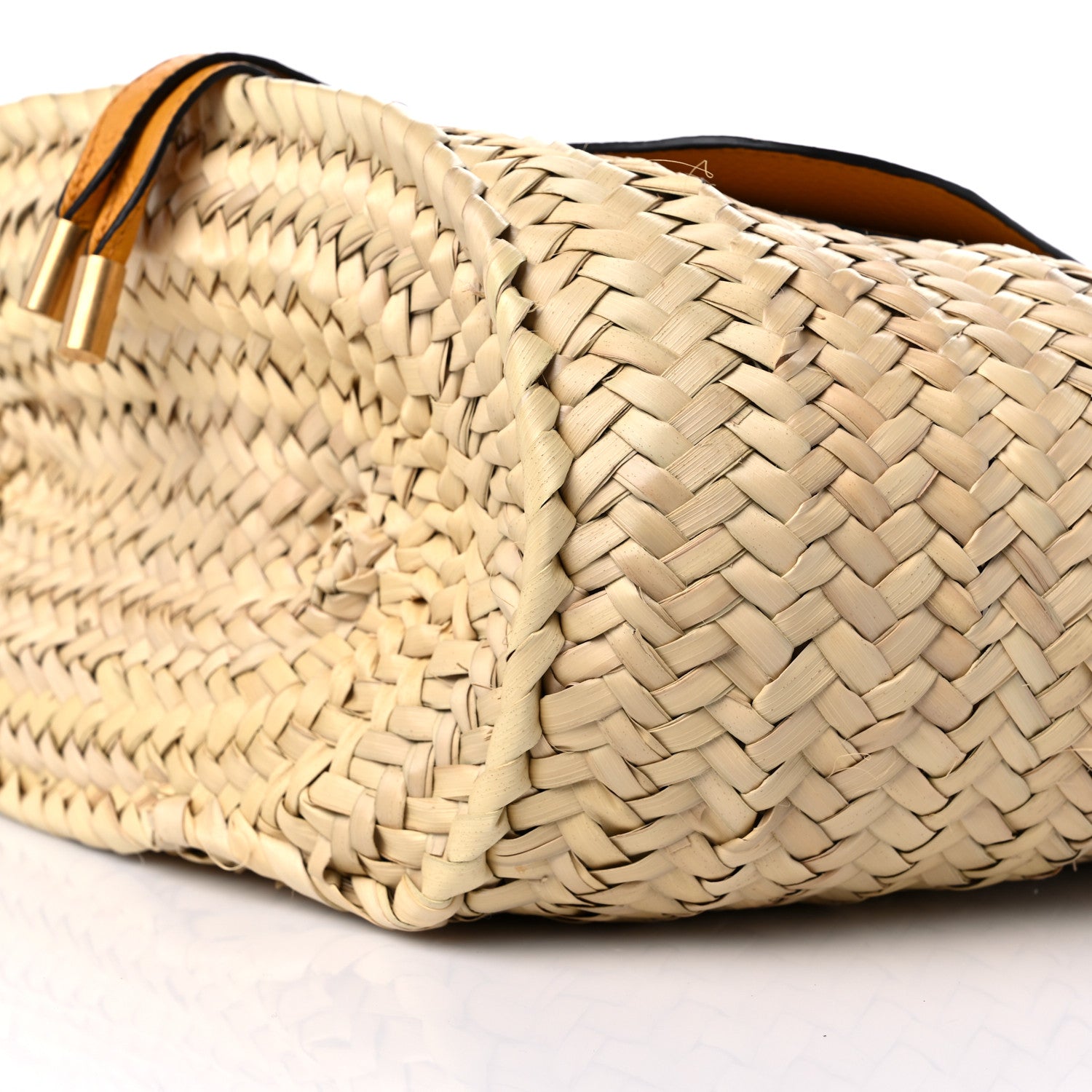 Chloe Raffia Small Grain Calfskin Medium Marcie Basket Yellow 7 of 8