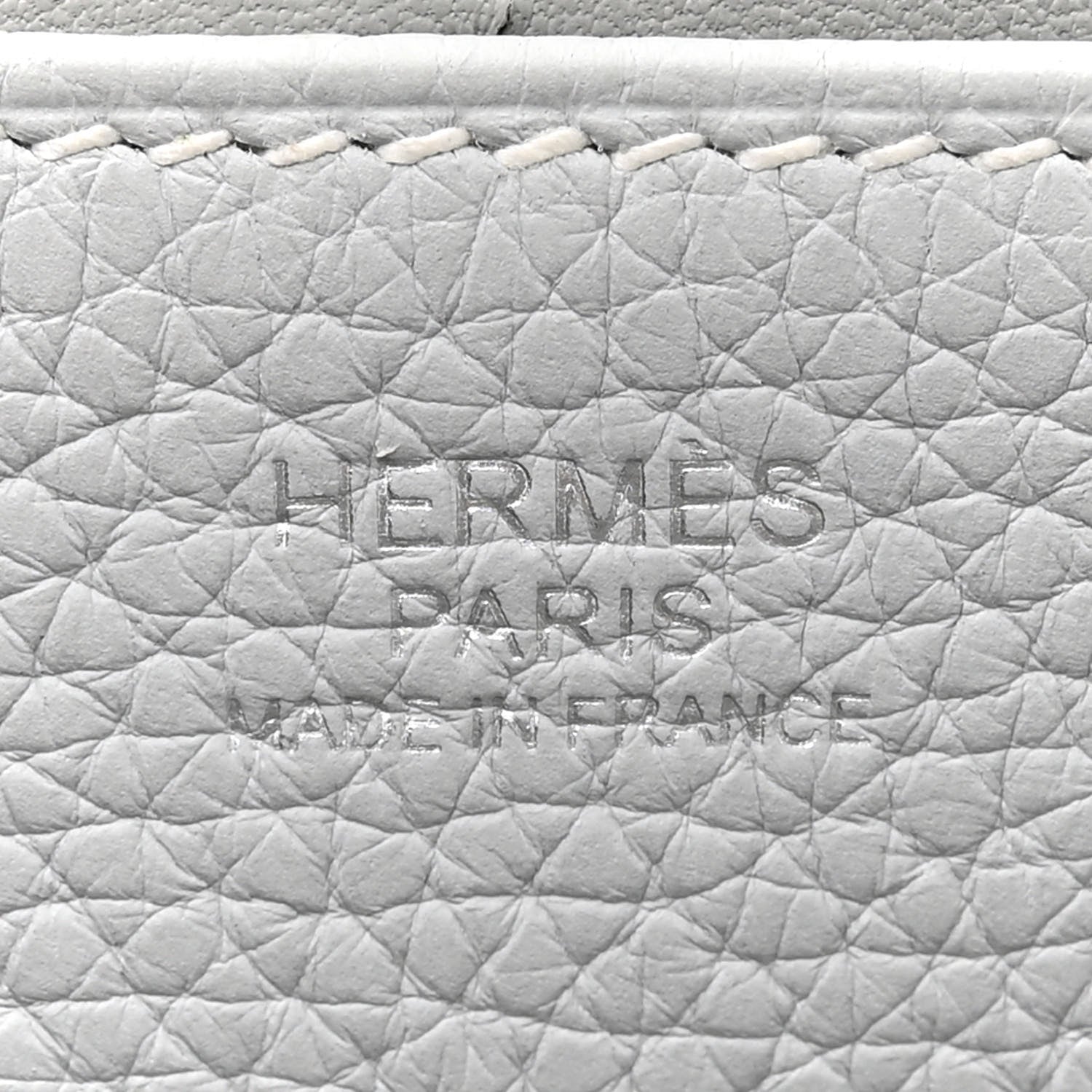 Hermes Taurillon Clemence Halzan 31 GM Gris Perle 6 of 12