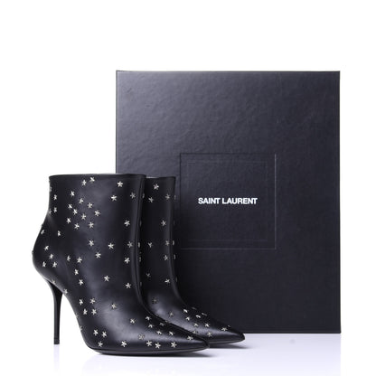 Saint Laurent Calfskin Star Studded Ankle Booties 38 Black 11 of 11
