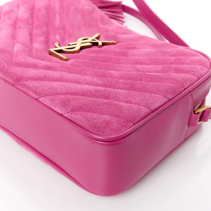 Saint Laurent Suede Matelasse Monogram Lou Camera Bag Rose 12 of 13