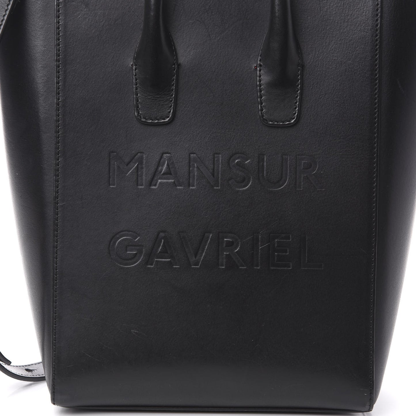 Calfskin Logo Mini North South Tote Black Flamma