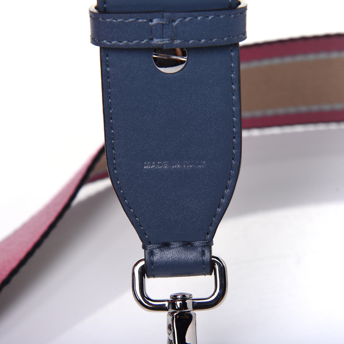 Woven Twill Calfskin FF Strap You Magenta Amido Multicolor