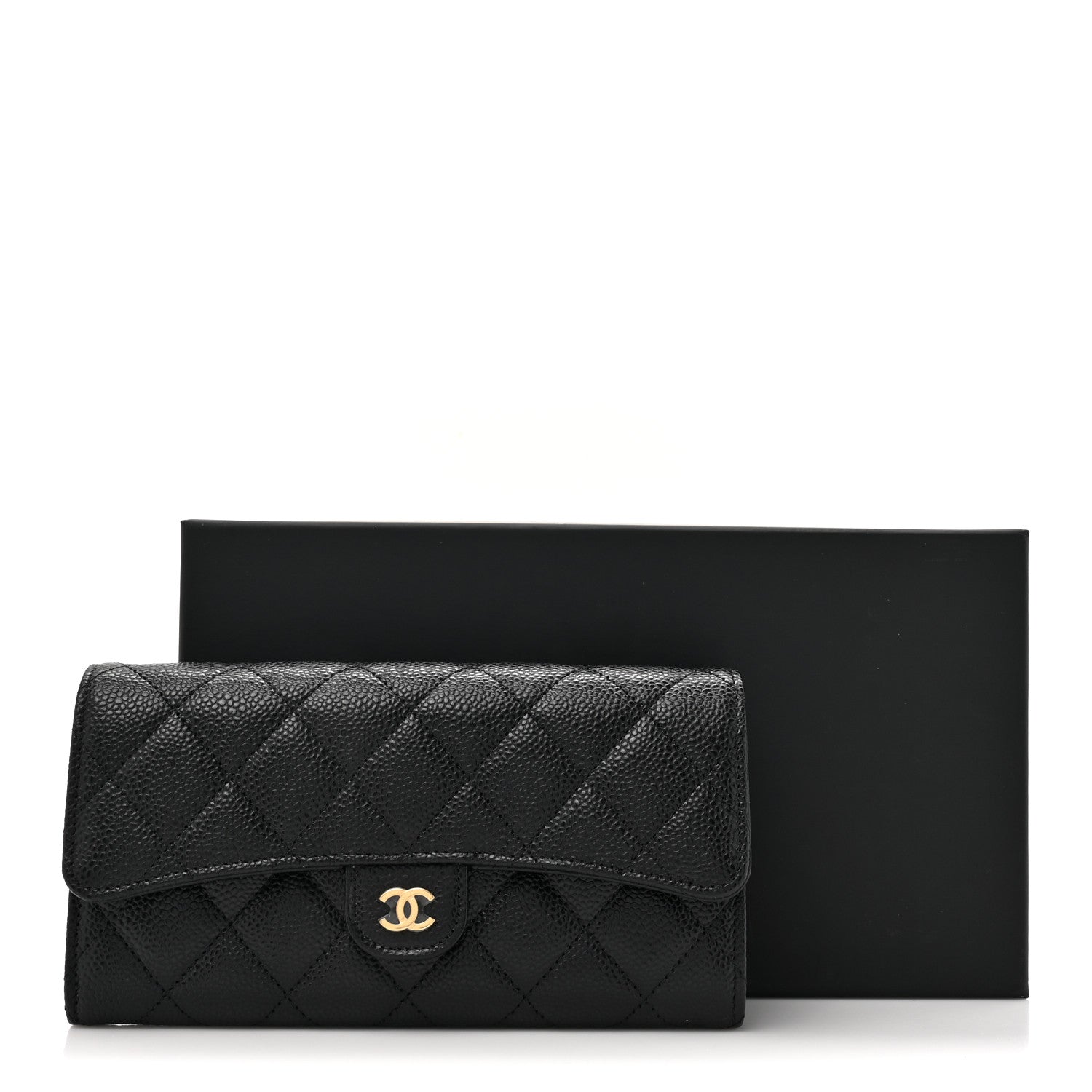 Chanel Caviar Quilted Large Gusset Flap Wallet Black 9 of 9