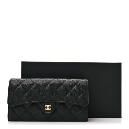 Chanel Caviar Quilted Large Gusset Flap Wallet Black 9 of 9