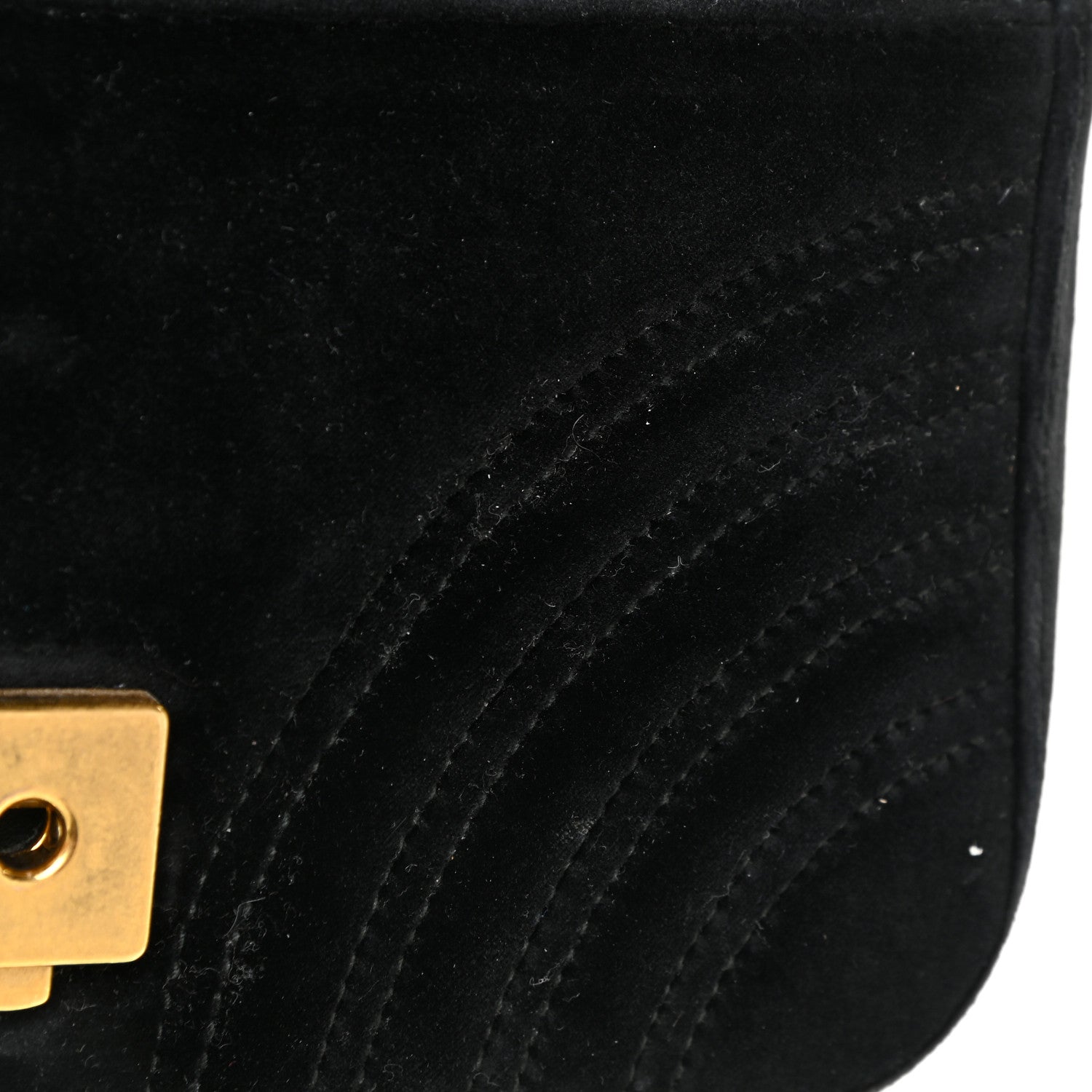 Gucci Velvet Matelasse Mini GG Marmont Shoulder Bag Black 12 of 15