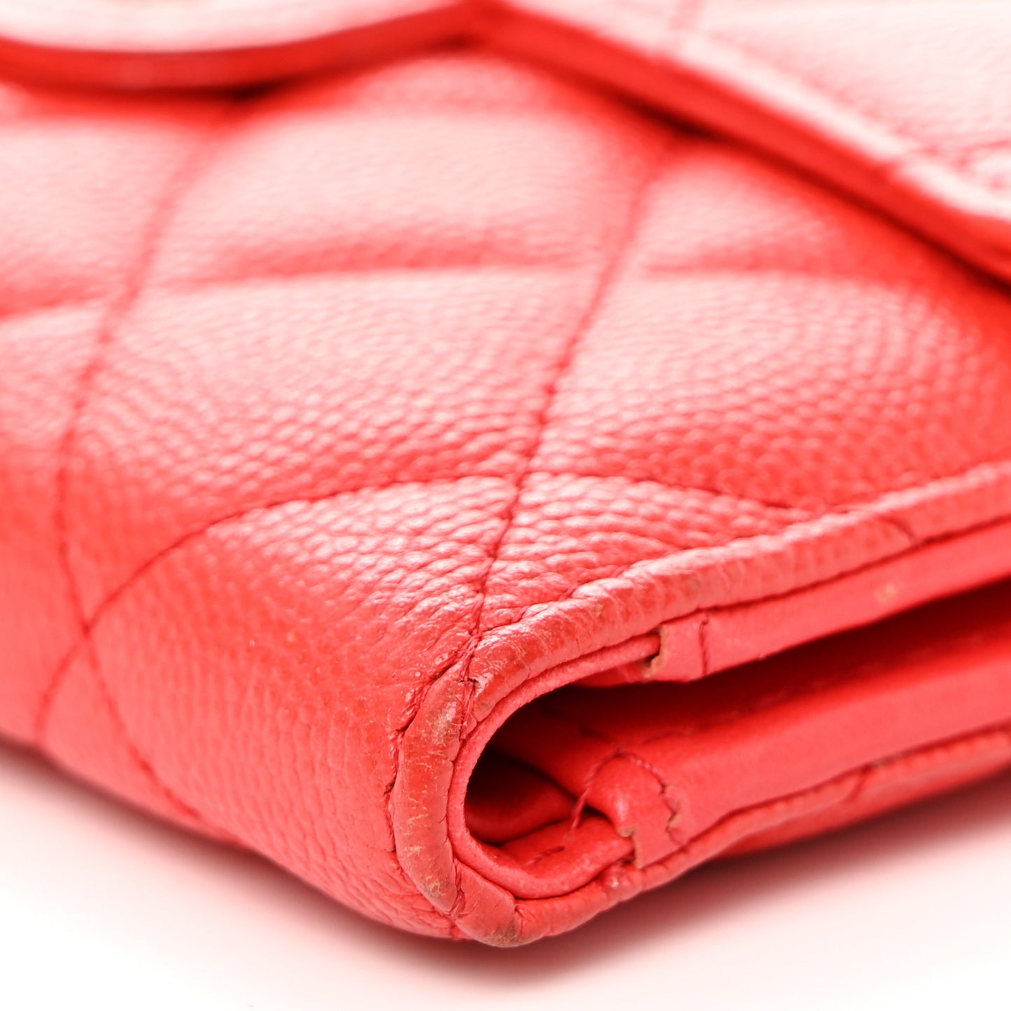 Caviar Quilted Medium Flap Wallet Red