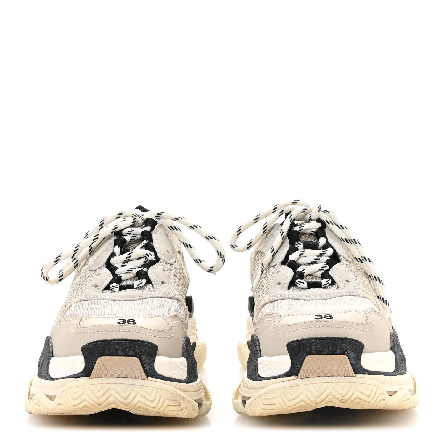 BALENCIAGA スニーカー 36 ベージュ/ブラック Balenciaga Fabric Mesh Womens Triple S Sneakers 36 Beige Black