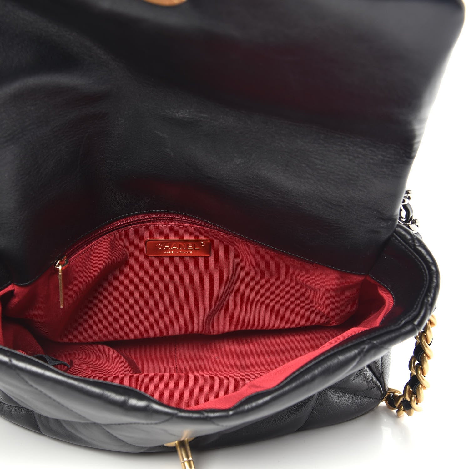 Chanel Goatskin Quilted Large 19 Flap Black 5 of 12