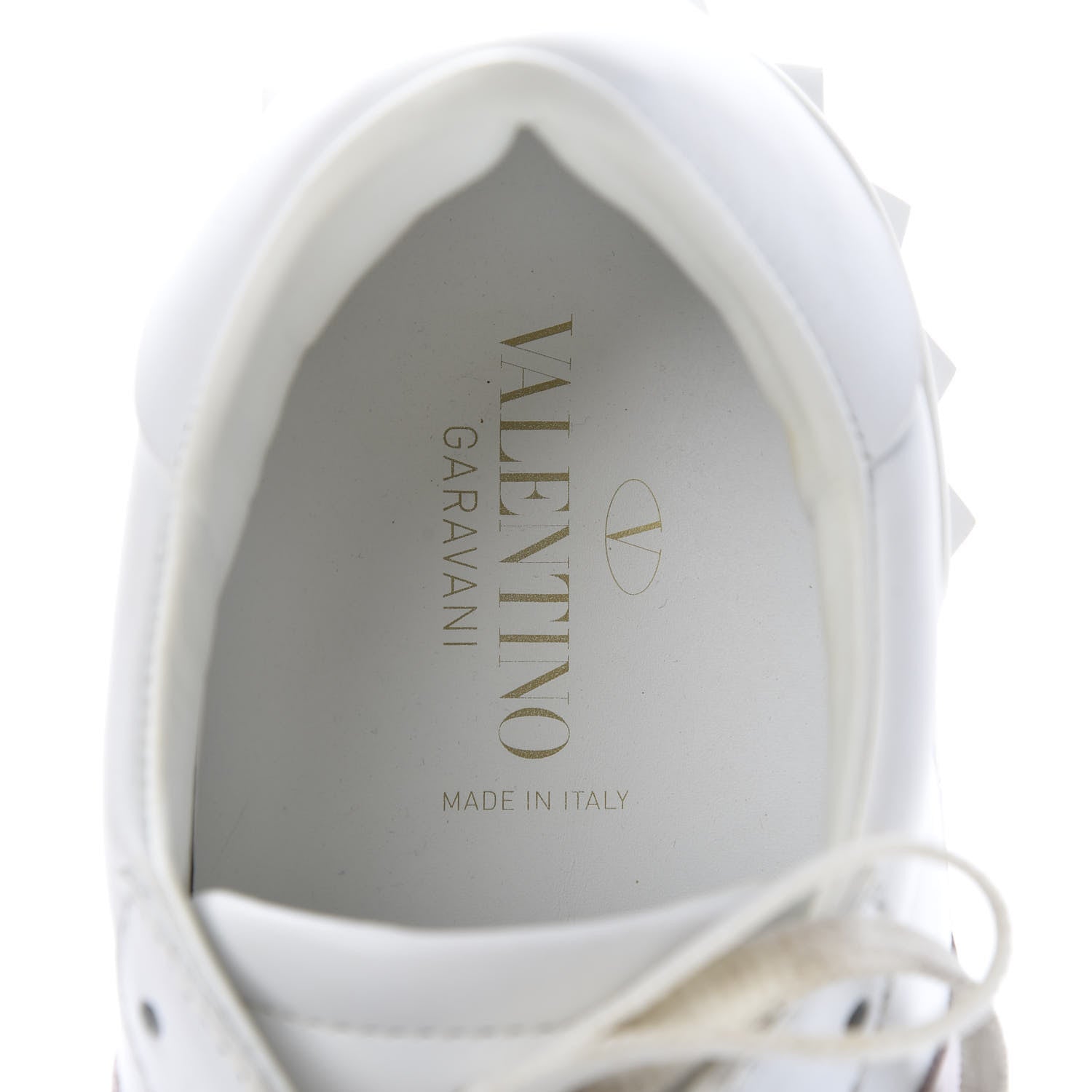 Valentino Garavani Calfskin Rockstud Open Sneakers 40 White Water Rose 7 of 12