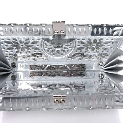 Dolce & Gabbana Crystal Embellished Plexiglass Dolce Box Clutch Silver 5 of 10