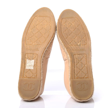 Chanel Lambskin Quilted CC Espadrilles 39 Beige 4 of 4