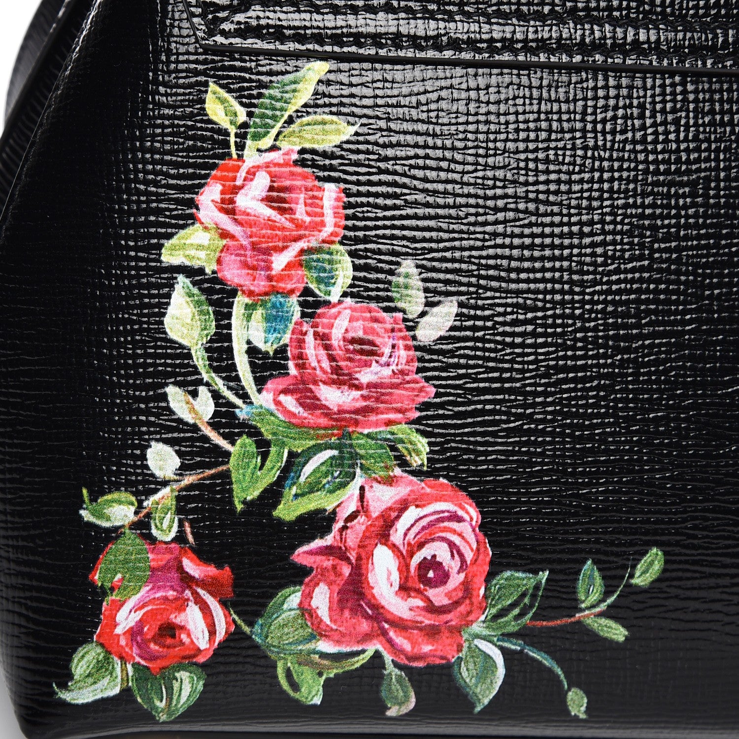 Dolce & Gabbana Grained Calfskin Printed Lucia Small Satchel Nero Black 4 of 12