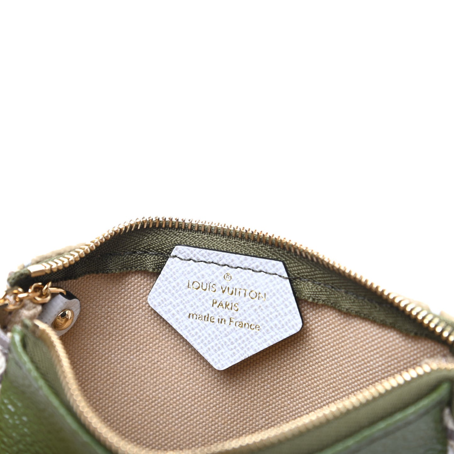 Monogram Giant Micro Pochette Accessories Kaki White