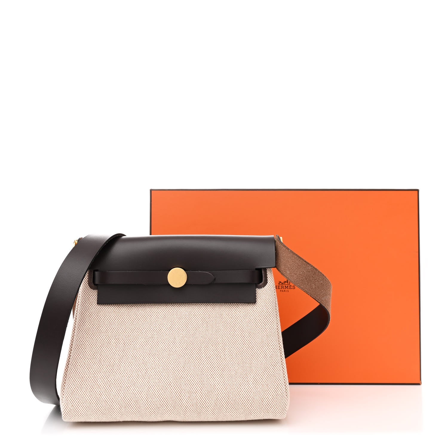 Hermes Military Toile Vache Hunter Herbag Zip Retourne 20 Ecru Beige Ebene 11 of 11