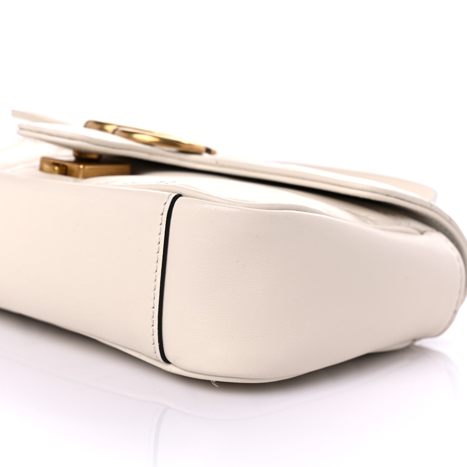 Gucci Calfskin Matelasse Mini GG Marmont Shoulder Bag White 9 of 12