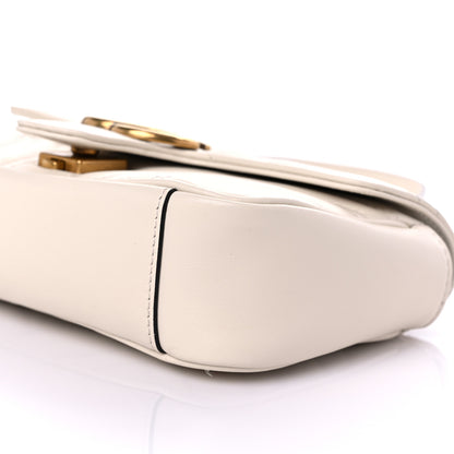 Gucci Calfskin Matelasse Mini GG Marmont Shoulder Bag White 9 of 12