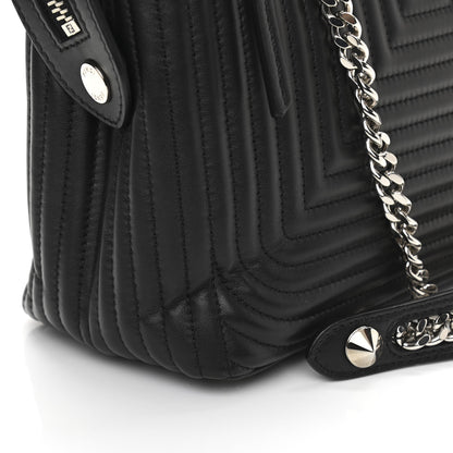 Fendi Shiny Nappa Trapuntata Chain Small DotCom Click Chain Satchel Black 13 of 14