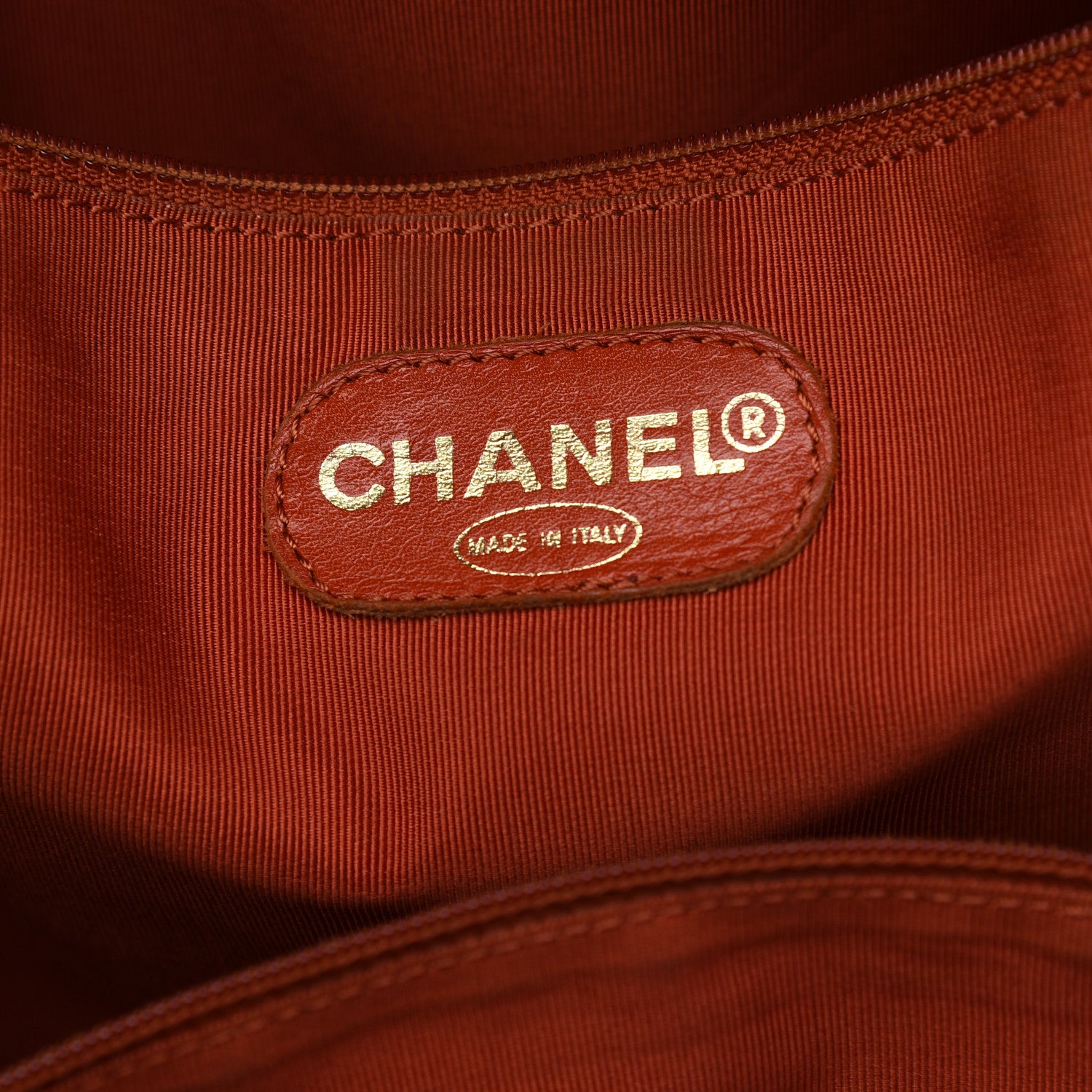Chanel Caviar Large CC Shoulder Bag Orange 5 of 8
