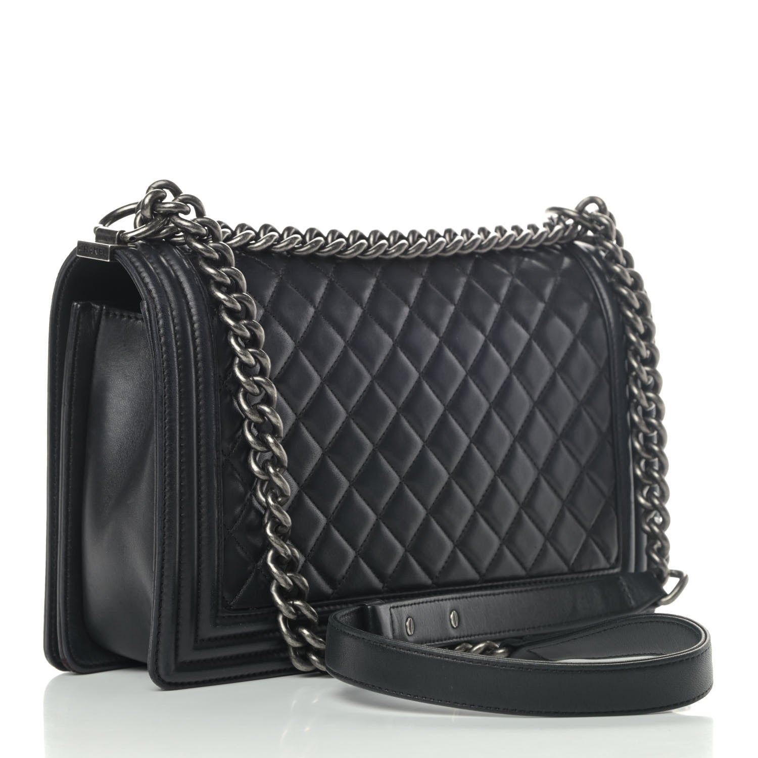 Chanel Lambskin Quilted New Medium Boy Flap Black 2 of 6