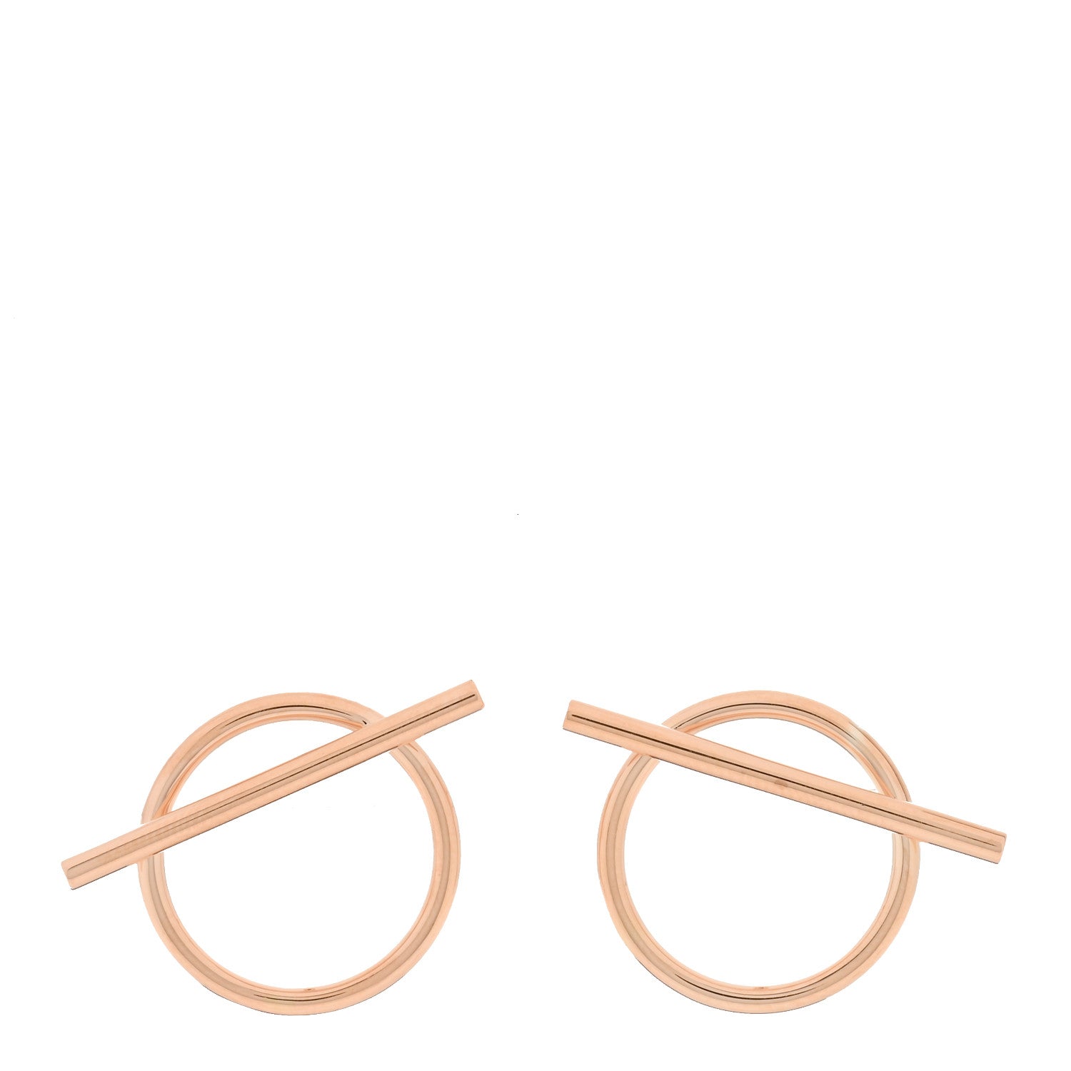 Hermes 18K Rose Gold MM Echappee Earrings 1 of 5