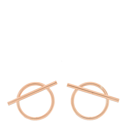 Hermes 18K Rose Gold MM Echappee Earrings 1 of 5