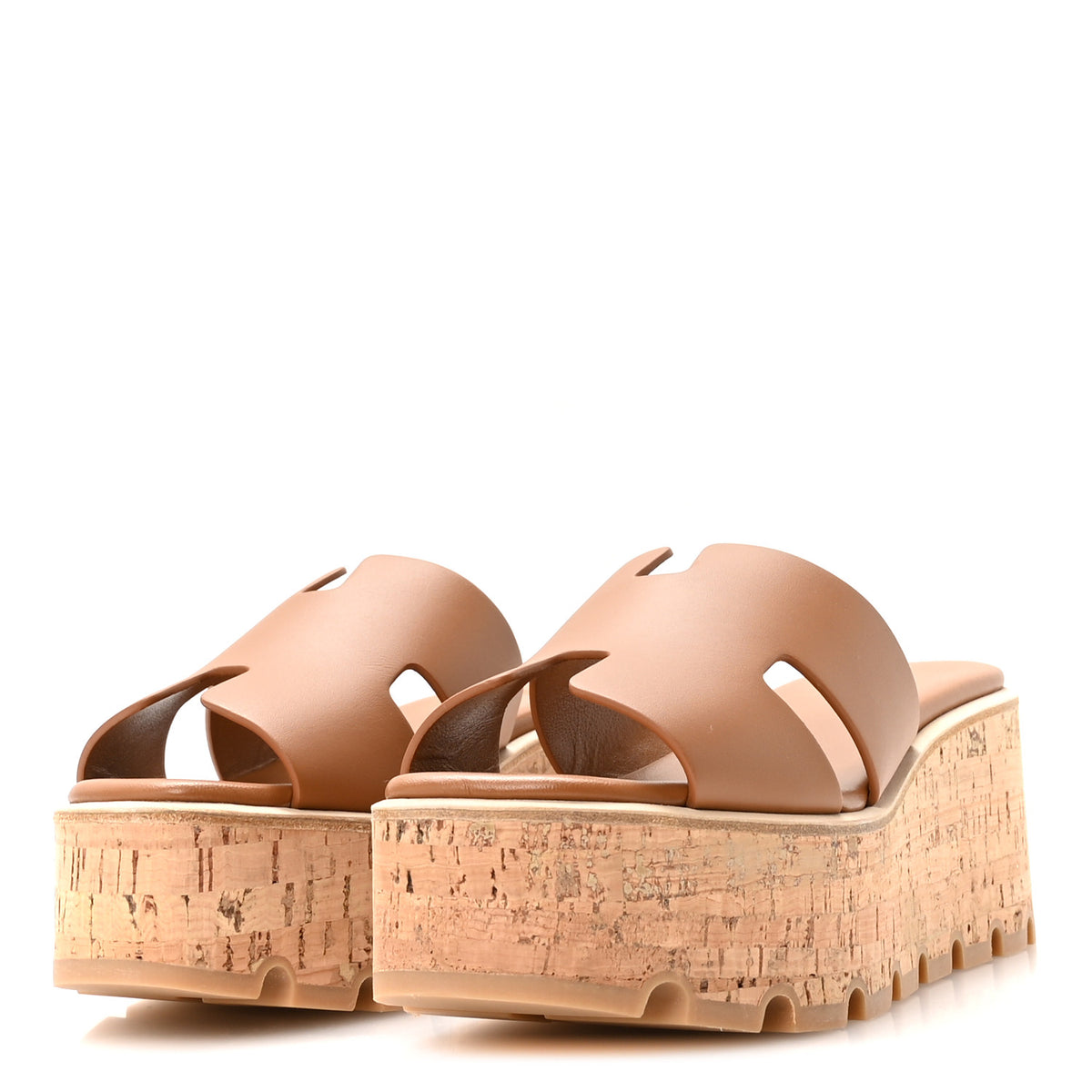 Hermes Calfskin Cork Eze 30 Sandals 36 Gold 4 of 9