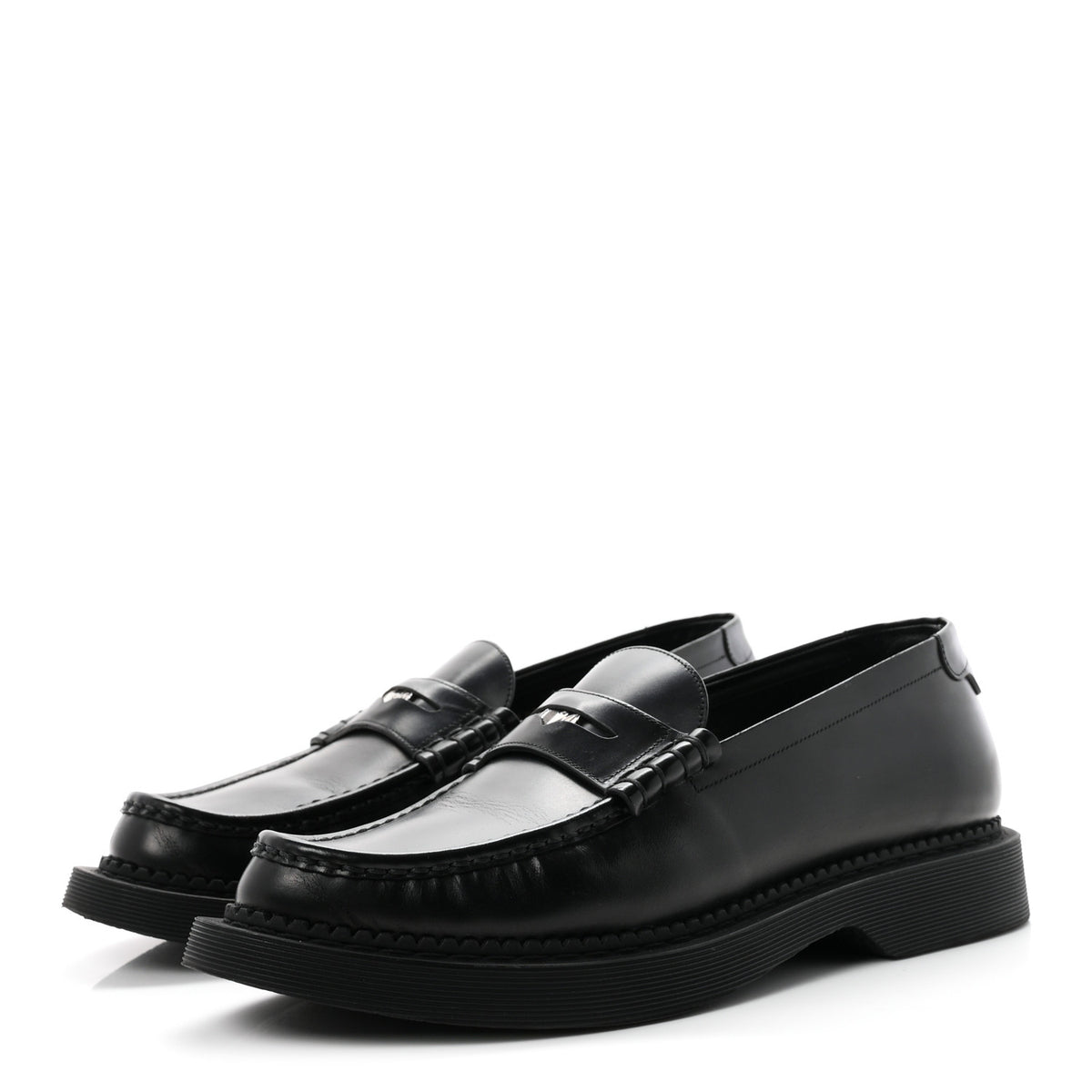 Calfskin Teddy Hellbourg 10 Mens Penny Loafer 43.5 Black