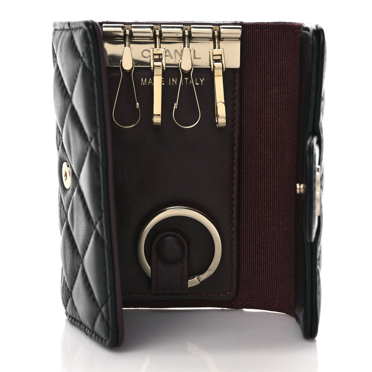 Chanel Lambskin Quilted 4 Key Holder Black 5 of 6