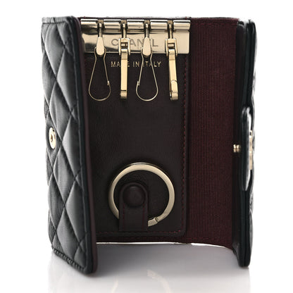 Chanel Lambskin Quilted 4 Key Holder Black 5 of 6
