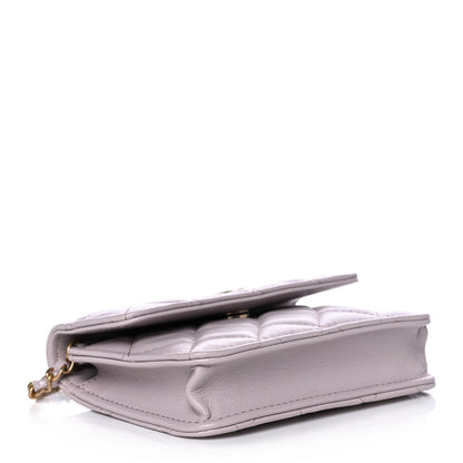 Chanel Lambskin Quilted Pearl Crush Clutch With Chain Light Purple 4 of 11