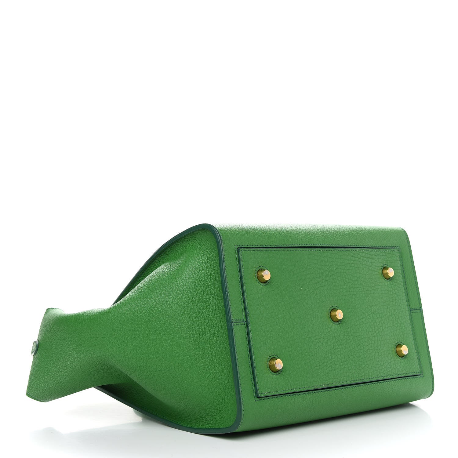 Celine Crisped Calfskin Small Tie Knot Tote Grass Green 5 of 14