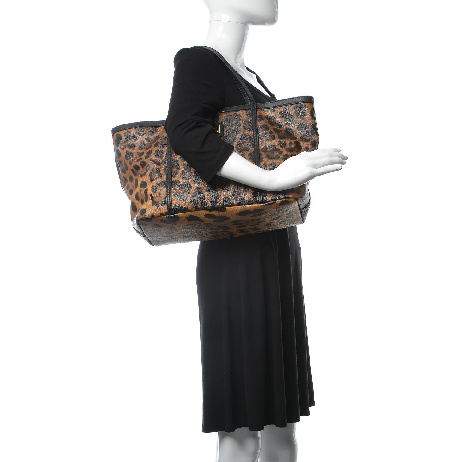 Dolce & Gabbana Coated Canvas Leopard Print Miss Escape Tote 2 of 7