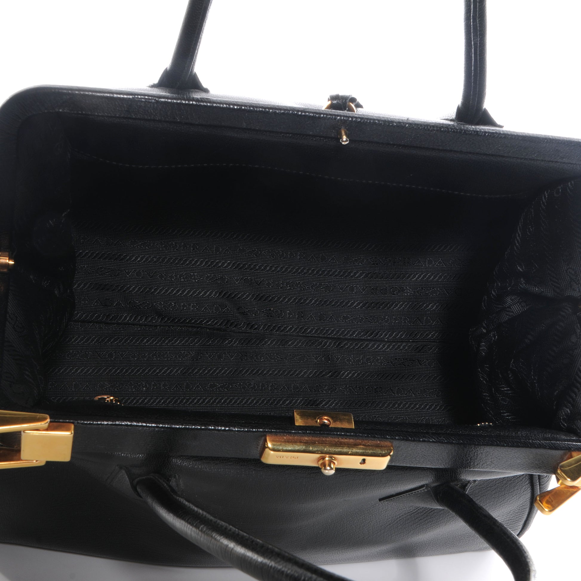 Prada Goatskin Cerniera Doctor Bag Black 5 of 8