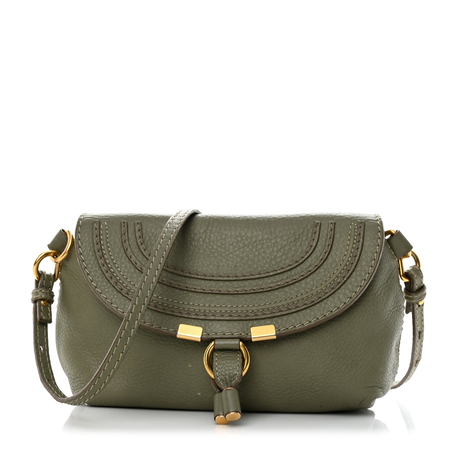 Calfskin Marcie Pochette Crossbody Bag Baobab Green