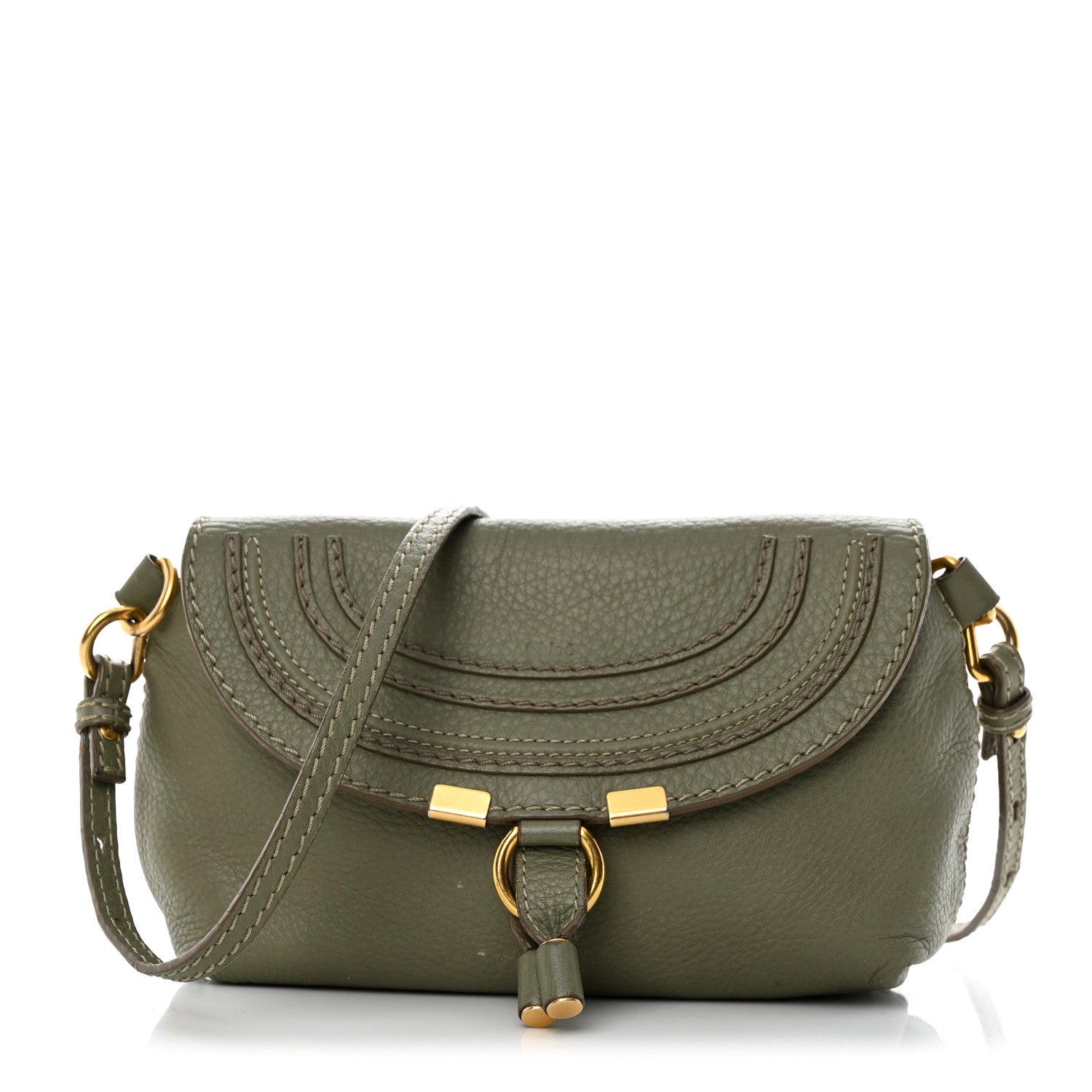 Chloe Calfskin Marcie Pochette Crossbody Bag Baobab Green 1 of 13