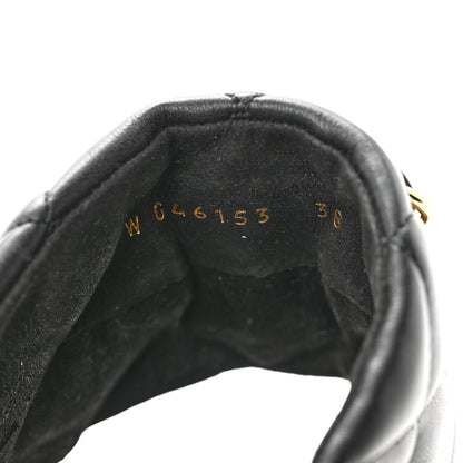 Chanel Lambskin Quilted CC Chain Espadrille Mules 38 Black Navy 9 of 10