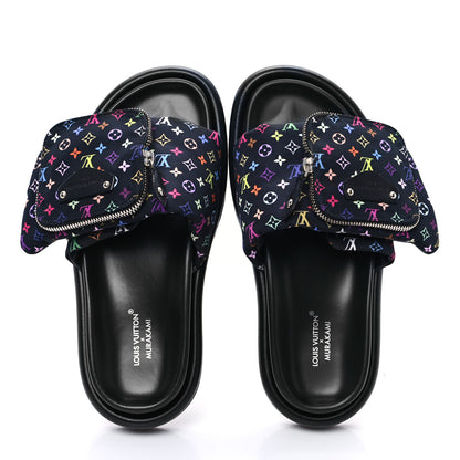 Louis Vuitton LV X TM Monogram Multicolor Pool Pillow Flat Comfort Mule 38 Black 2 of 9