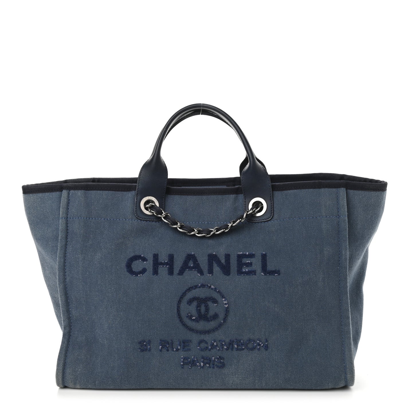 Denim Large Deauville Tote Blue