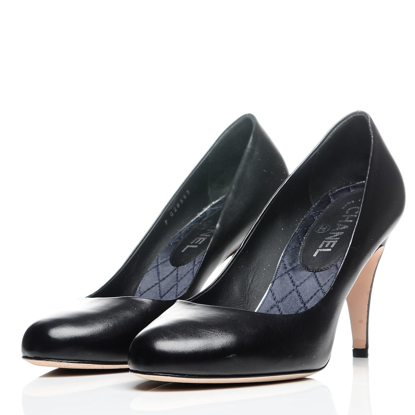 Lambskin Crystal CC Pumps 39 Black