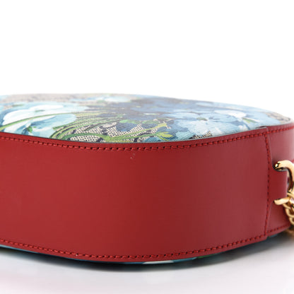 Gucci GG Supreme Monogram Blooms Mini Chain Shoulder Bag Beige Blue Navy Hibiscus Red 7 of 10