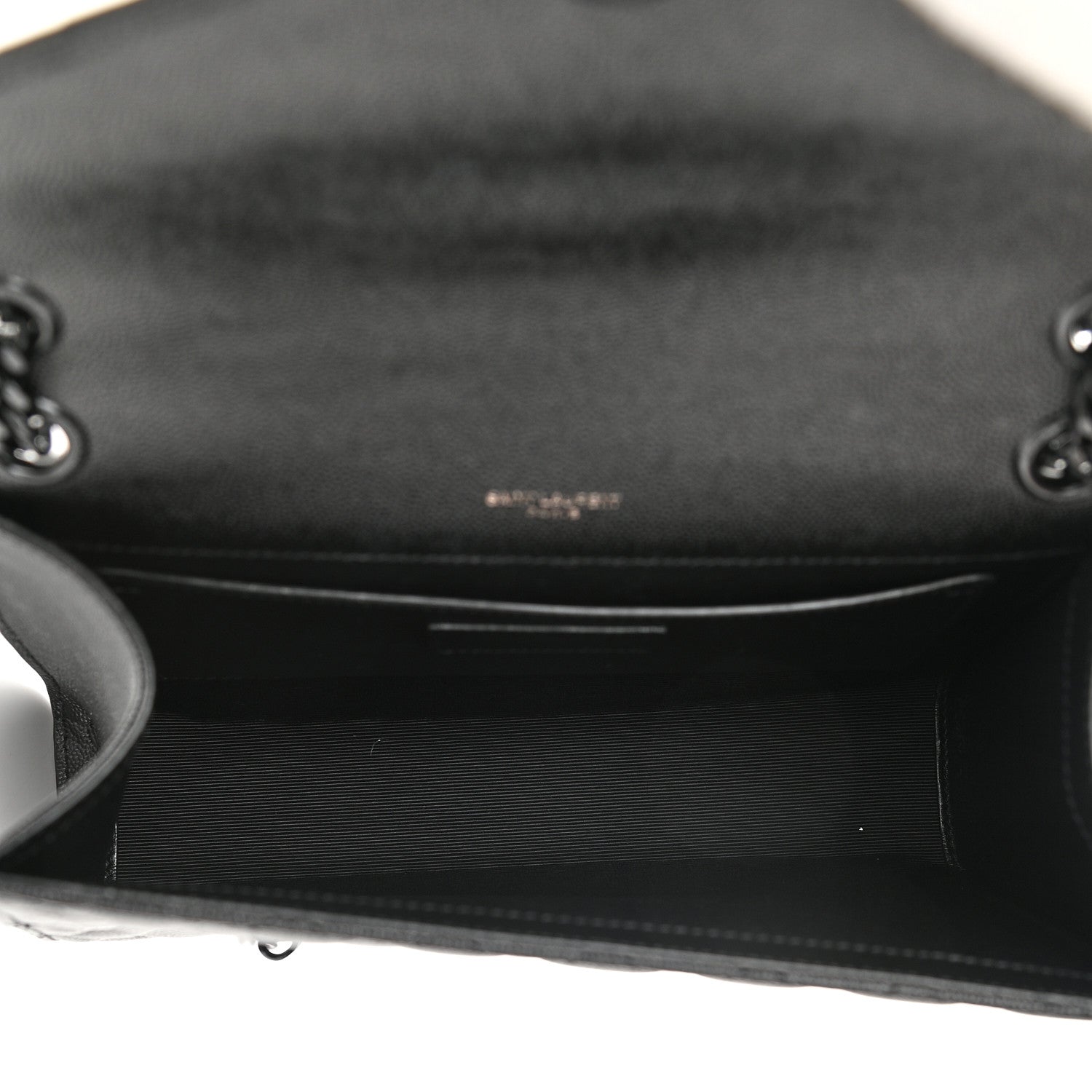 Saint Laurent Grain De Poudre Textured Mixed Matelasse Triquilt Medium Monogram Satchel Black 5 of 9