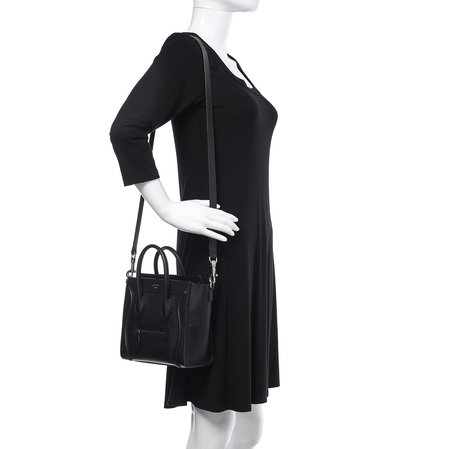 Celine Smooth Calfskin Nano Luggage Black 2 of 8