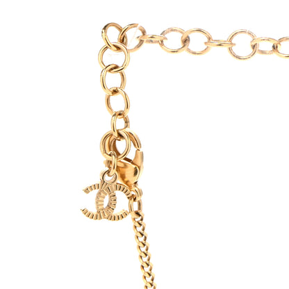 Chanel Crystal Pearl Perfume Bottle CC Necklace Black Gold 5 of 6