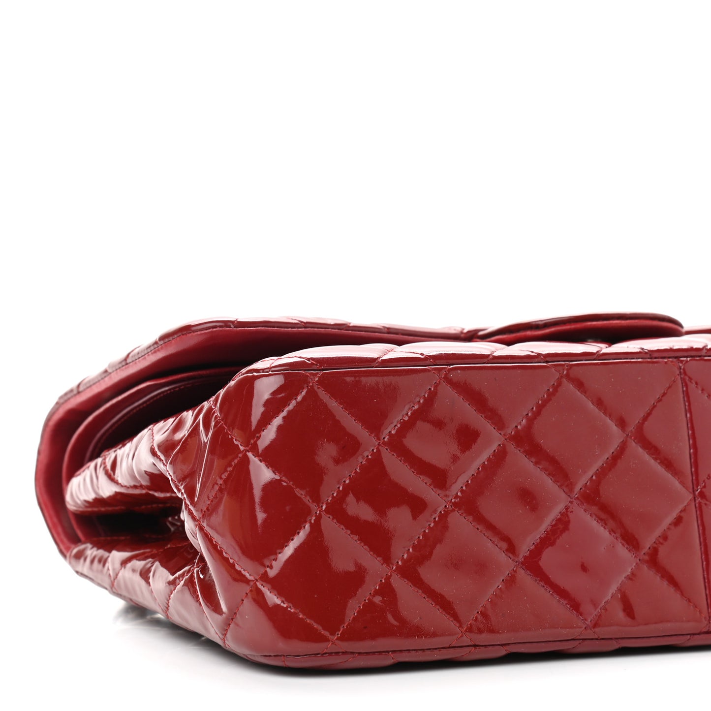 Patent Quilted Jumbo Double Flap Red
