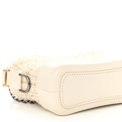 Chanel Tweed Calfskin Quilted Small Gabrielle Hobo Beige Ivory 8 of 9